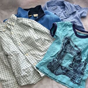 Boys 2T Shirt BUNDLE Of 4 Tops T-shirt Jacket Button Down Collared Shirt Blue